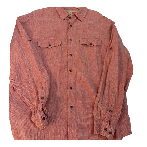 100% Linen Jos. A Banks Mens Large button up shirt resort casual coastal - Picture 2 of 8
